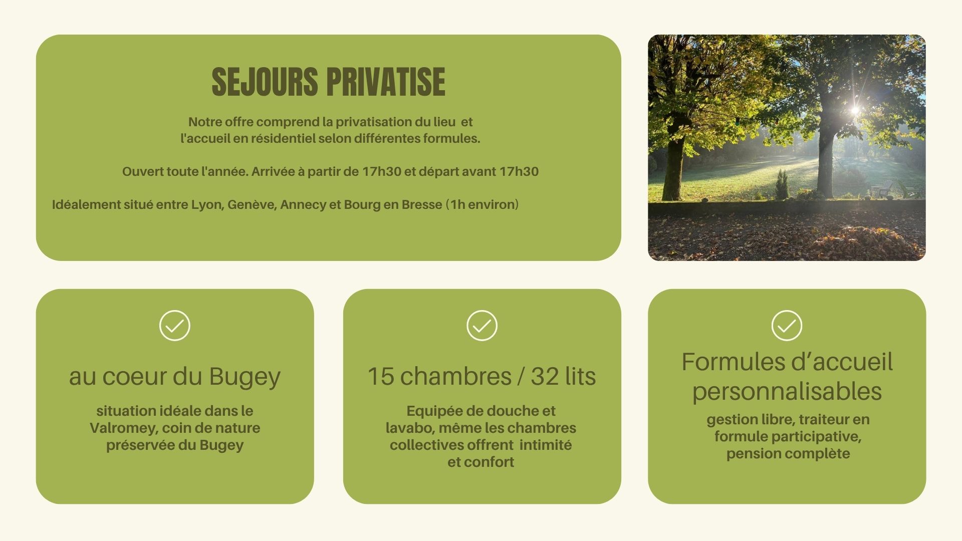 Chambres Hotes Ain 01 gite de groupe Val d'Orey dans le Bugey